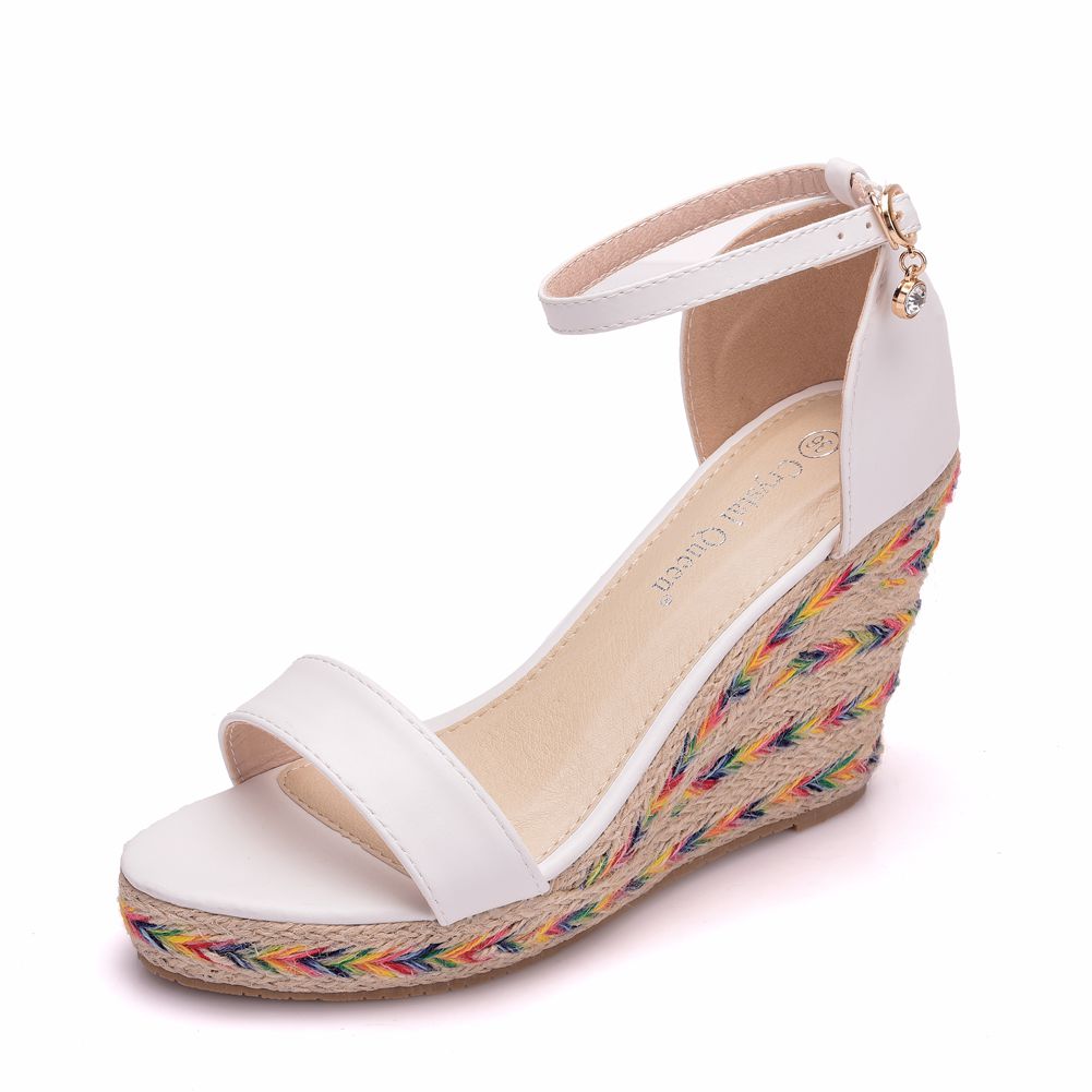 Straw Bohemian Platform Wedge Sandals