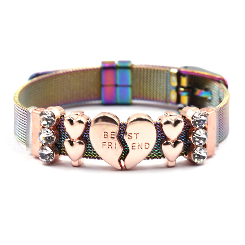 Colorful Exquisite Stainless Steel Strap Men's and Women's Bracelets