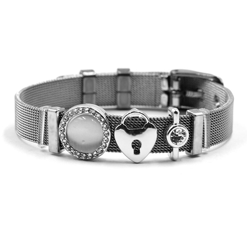 Colorful Exquisite Stainless Steel Strap Men's and Women's Bracelets