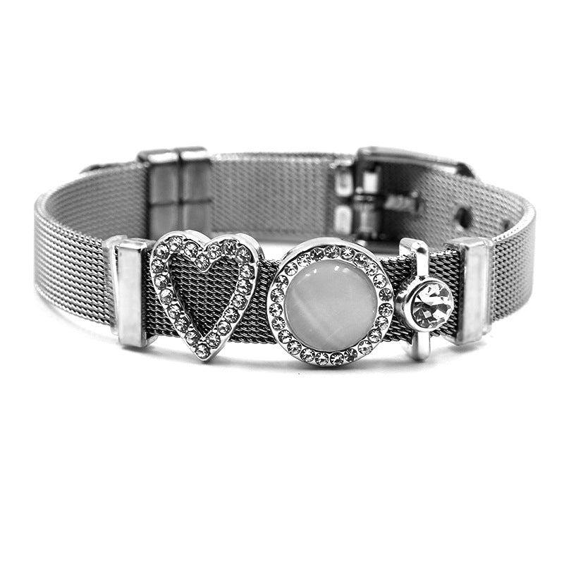 Colorful Exquisite Stainless Steel Strap Men's and Women's Bracelets