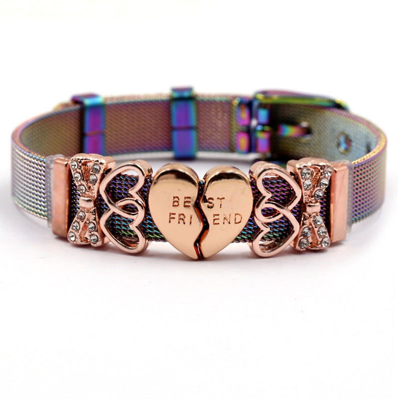 Colorful Exquisite Stainless Steel Strap Men's and Women's Bracelets