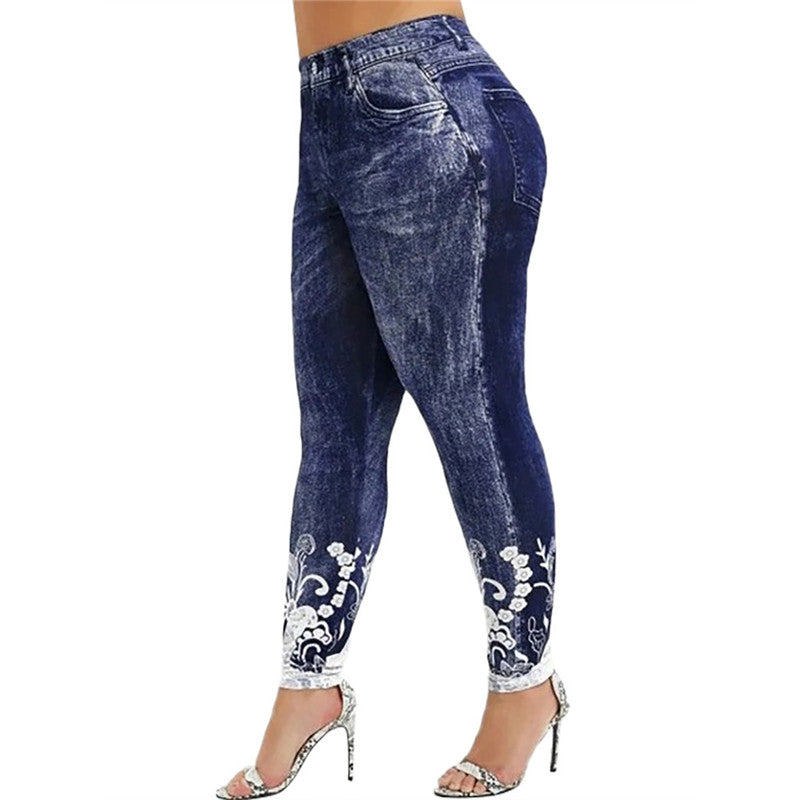 Printed Slim Yoga Leggings Plus Size Sweatpants