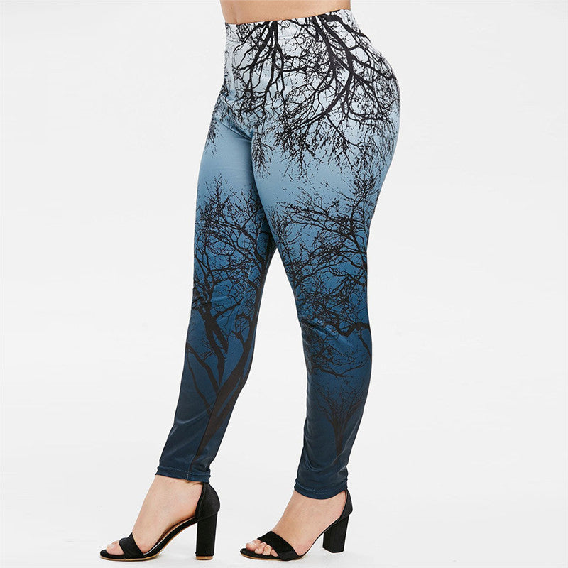 Printed Slim Yoga Leggings Plus Size Sweatpants