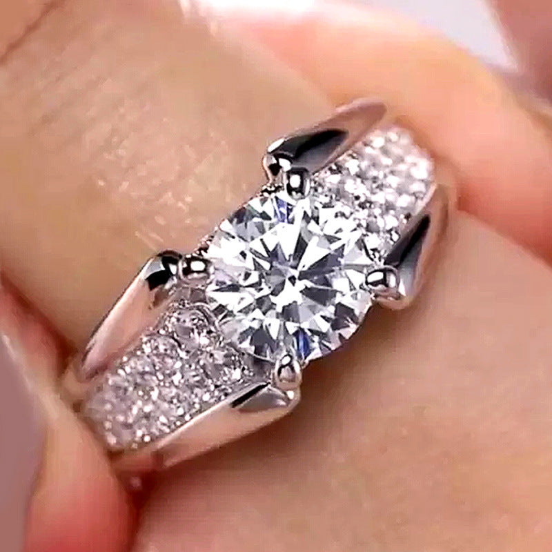 European And American Wedding Round Diamond Ring Women