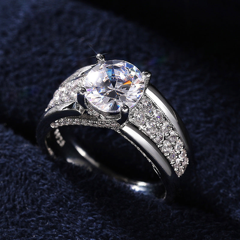 European And American Wedding Round Diamond Ring Women