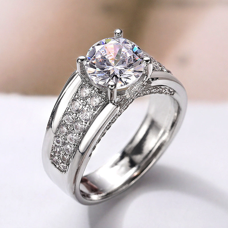 European And American Wedding Round Diamond Ring Women