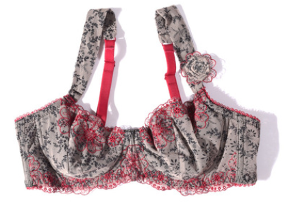 Large Size Ultra-thin Embroidered Non-sponge Print Bra Sexy Lingerie