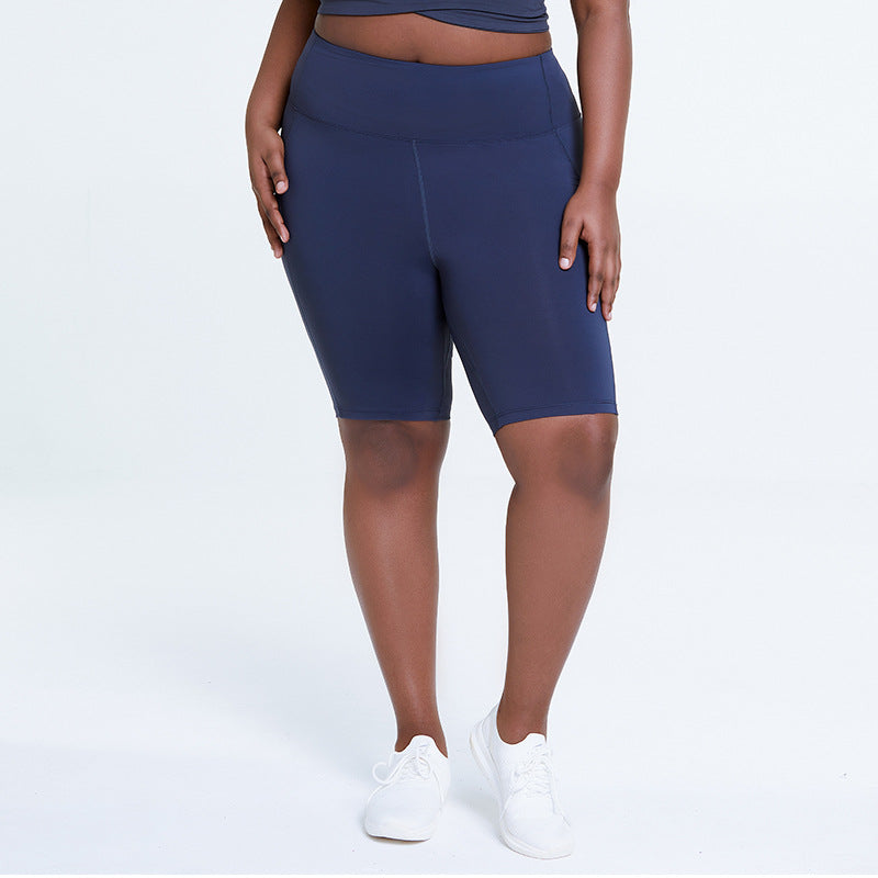 Pantalones cortos de entrenamiento para correr y fitness de talla grande para mujer