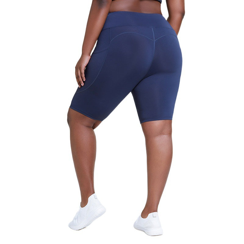 Pantalones cortos de entrenamiento para correr y fitness de talla grande para mujer