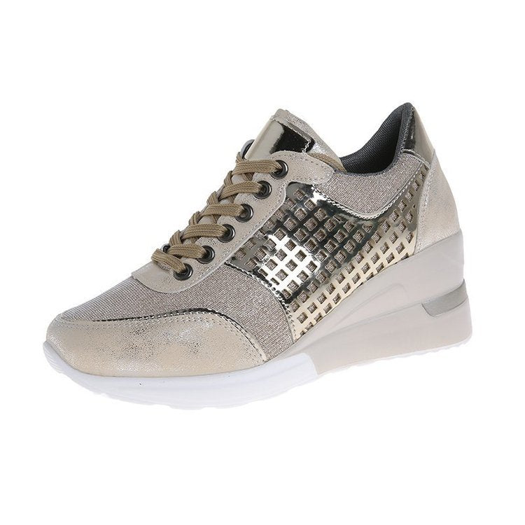 Sequined cutout heightened sneakers