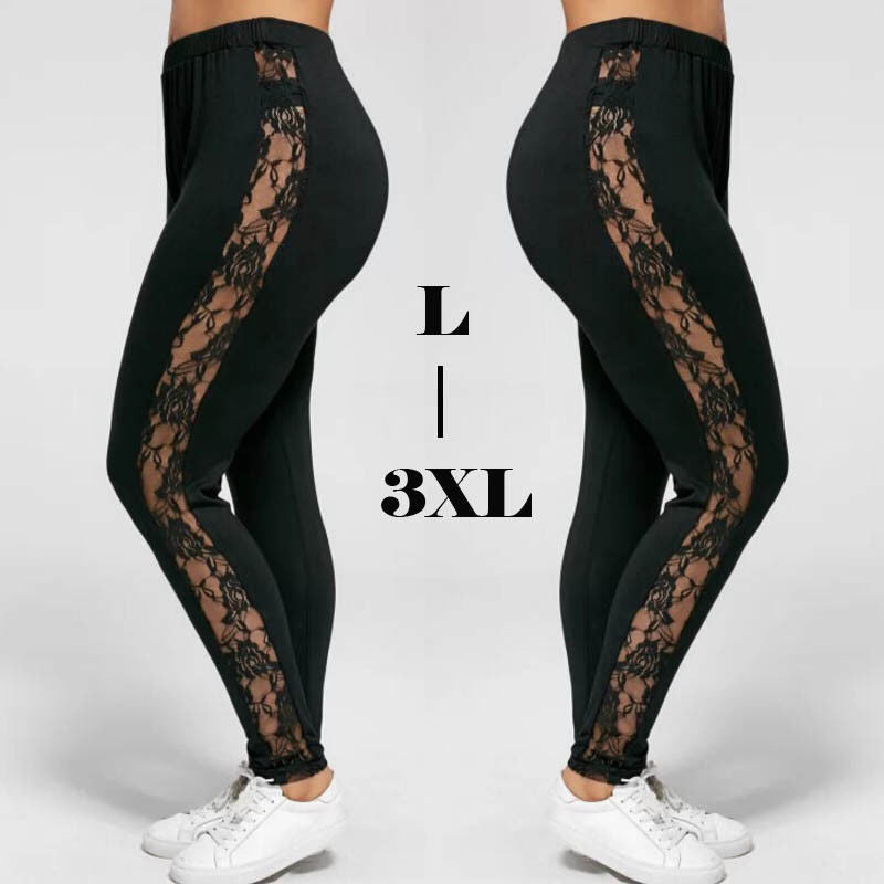 Leggings de encaje calados de mujer sexy de talla grande