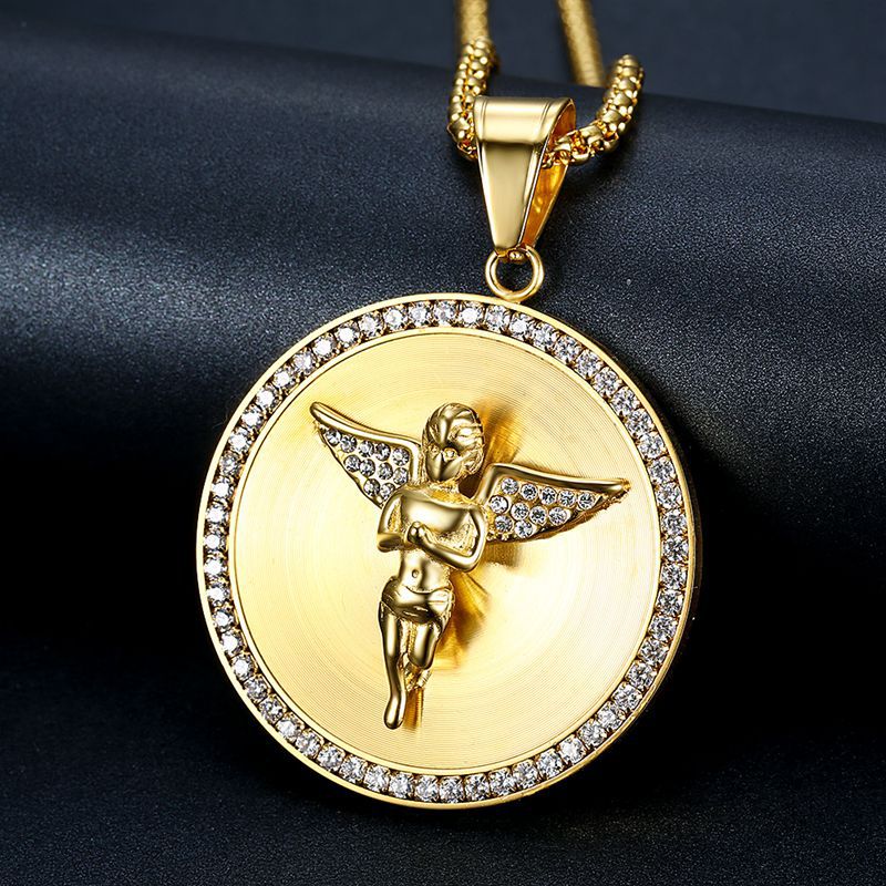 HIPHOP Zircon Angel Necklace