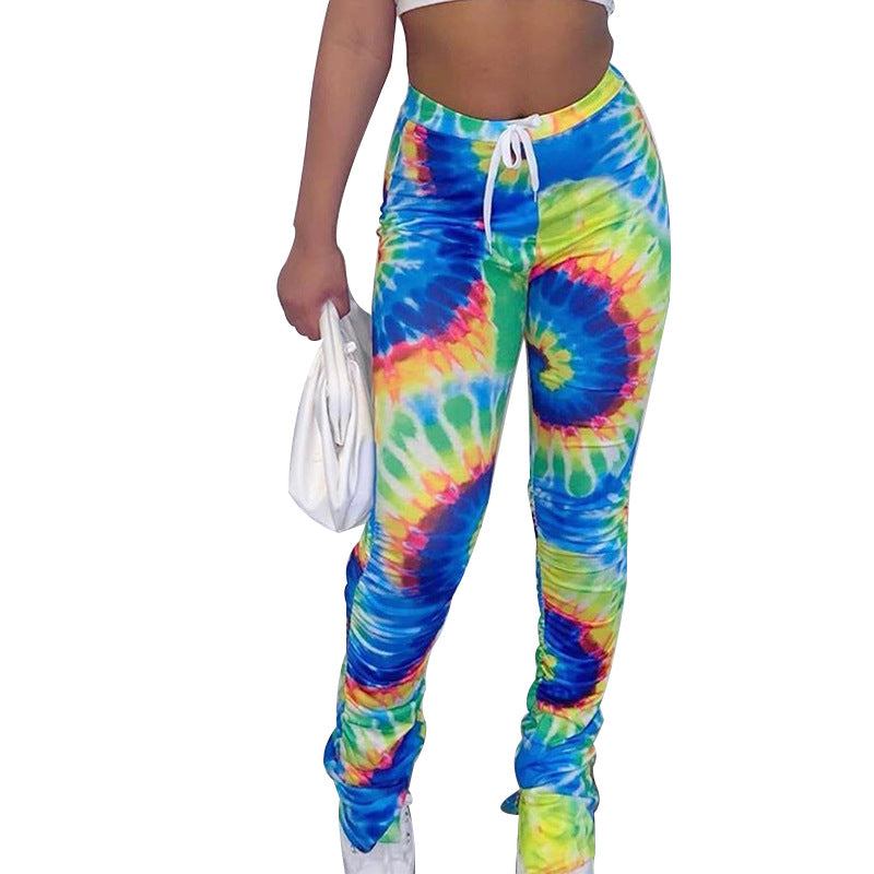 Women's Fashion High Waist Printed Pants