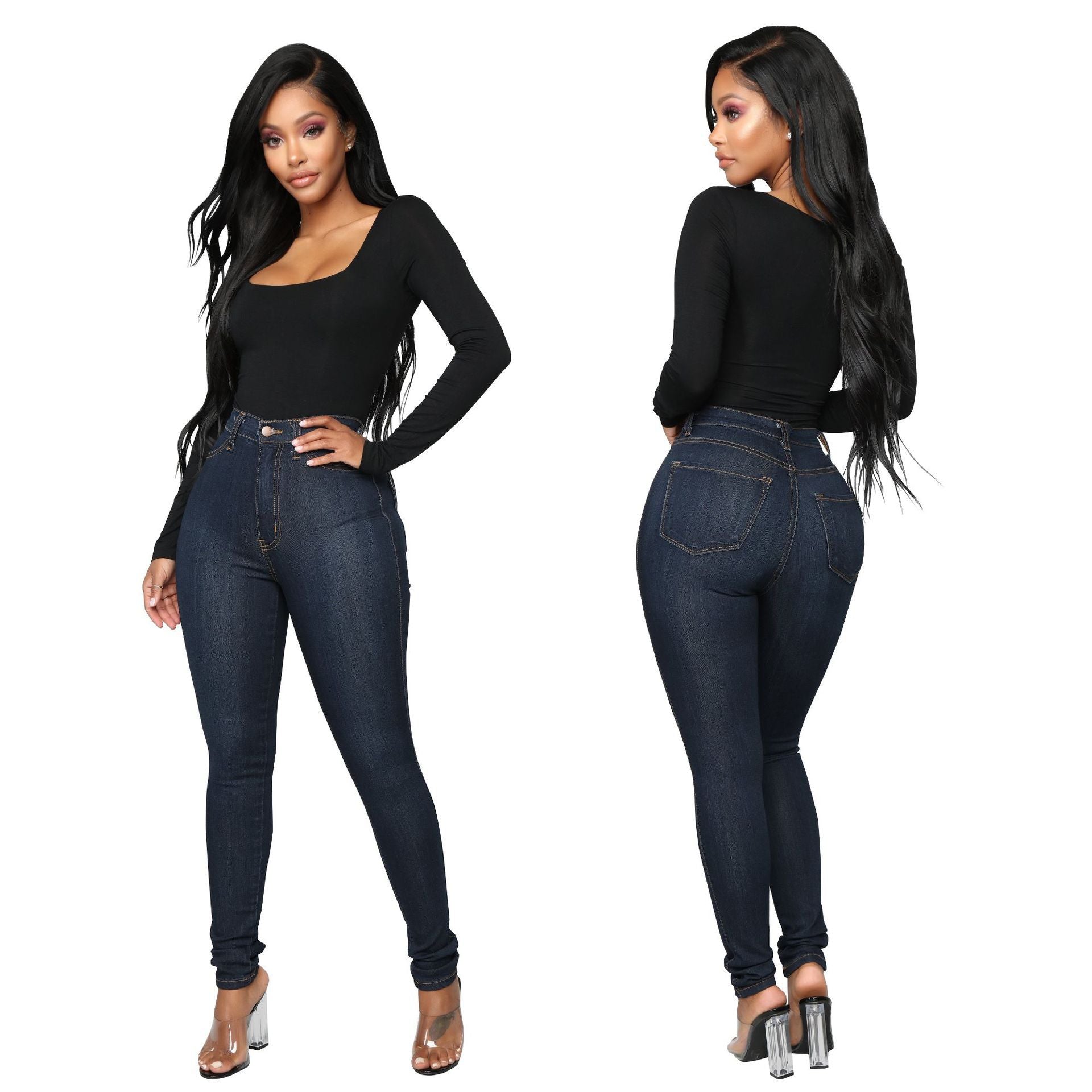 High waist women's jeans