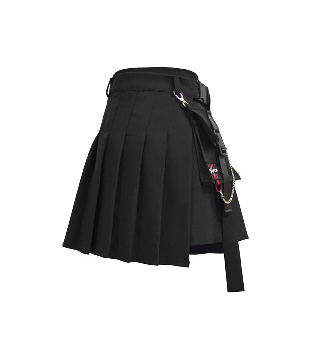 Irregular pleated short skirt hakama