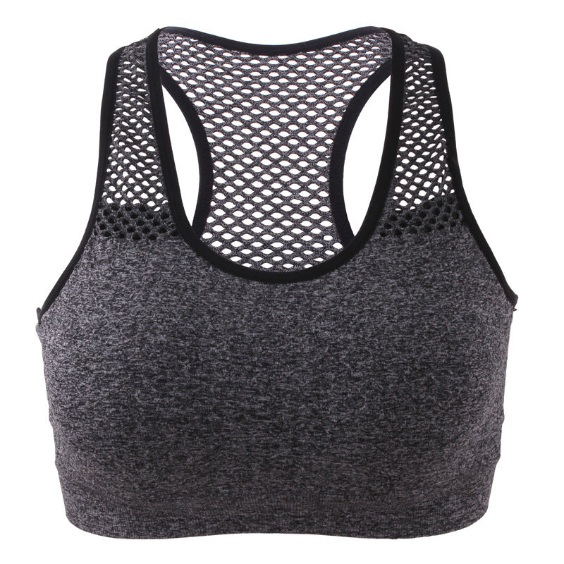 Yoga fitness mesh bra without back