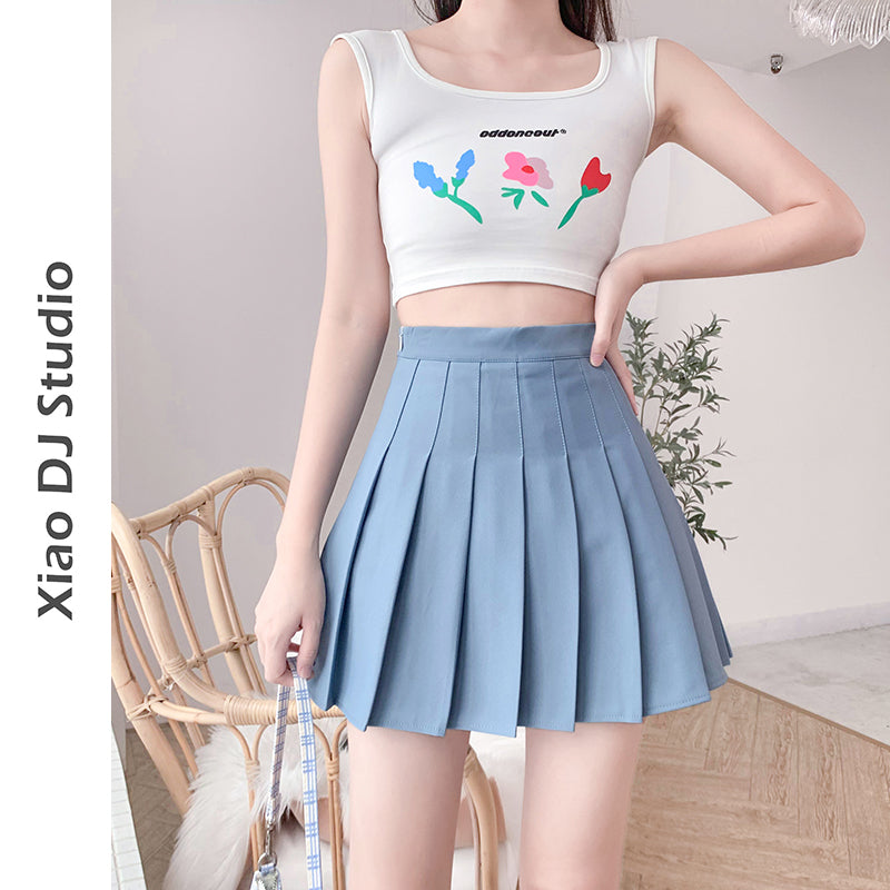 Female Autumn And Winter Student High-waisted A-line Pleated Skirt