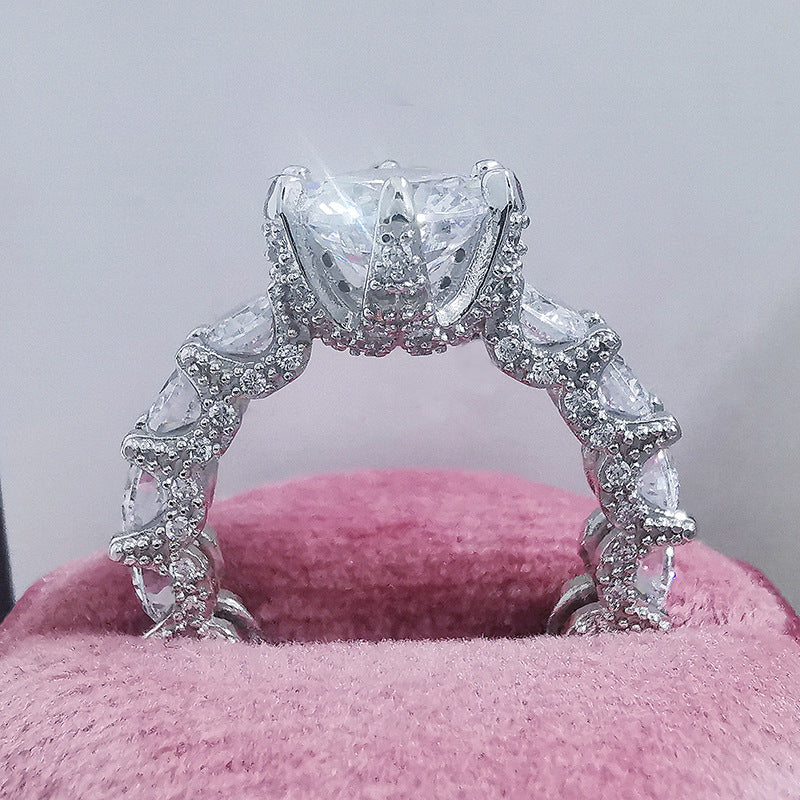 Full Diamond Super Sparkling Engagement Ring For Women