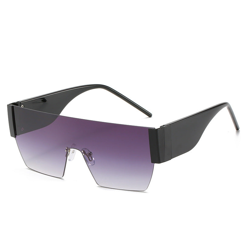 Rimless Big Square One-Piece Sunglasses Men And Women Fashion Sunglasses