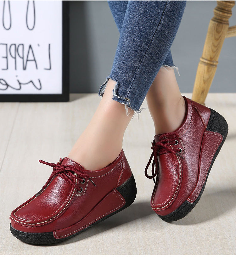 Women's platform shoes with wedge heel