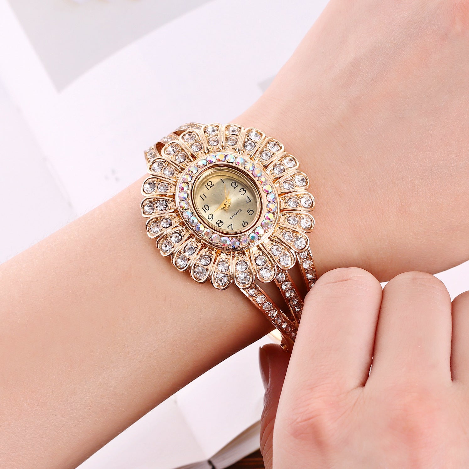 Women's watch with diamond bracelet