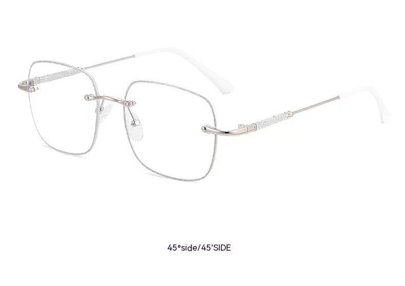 Frameless Plain Glasses Anti-blue Light Presbyopic Metal Racket