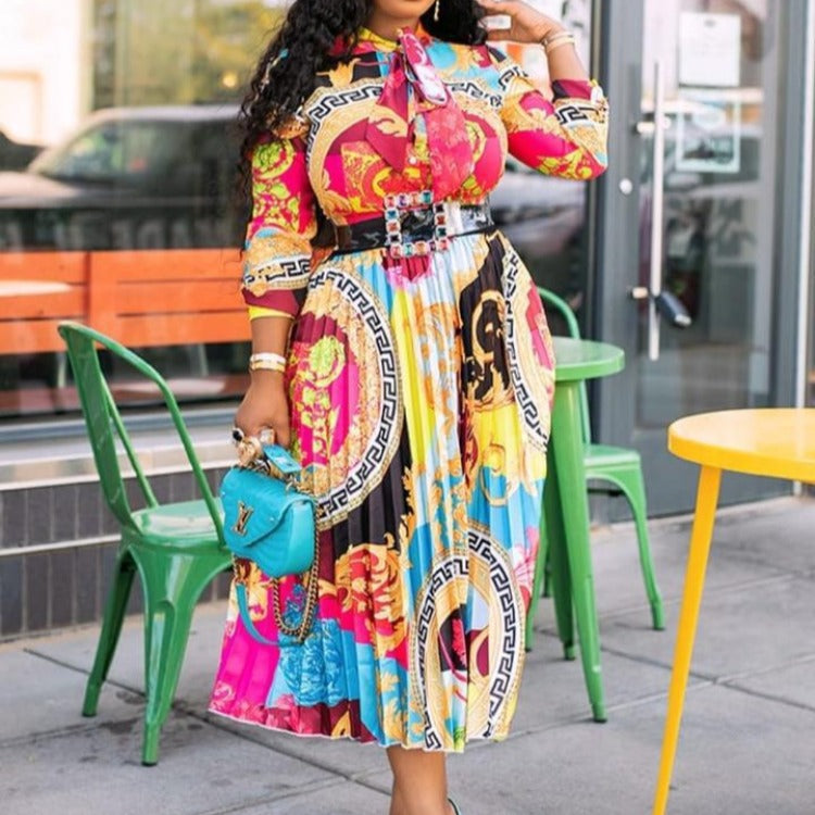 Fashion print plus size dress