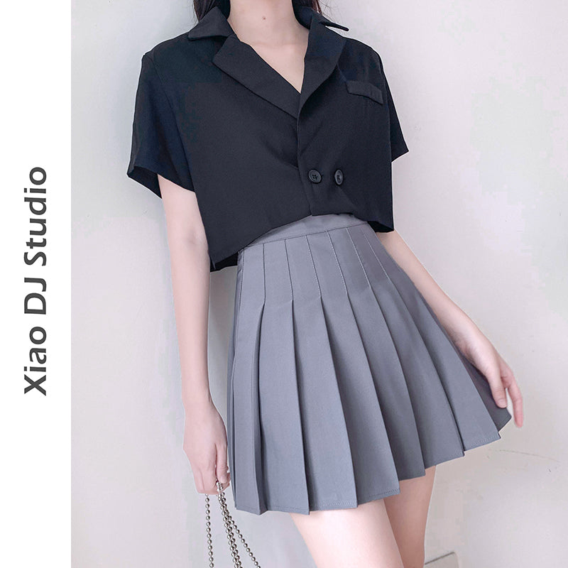 Female Autumn And Winter Student High-waisted A-line Pleated Skirt