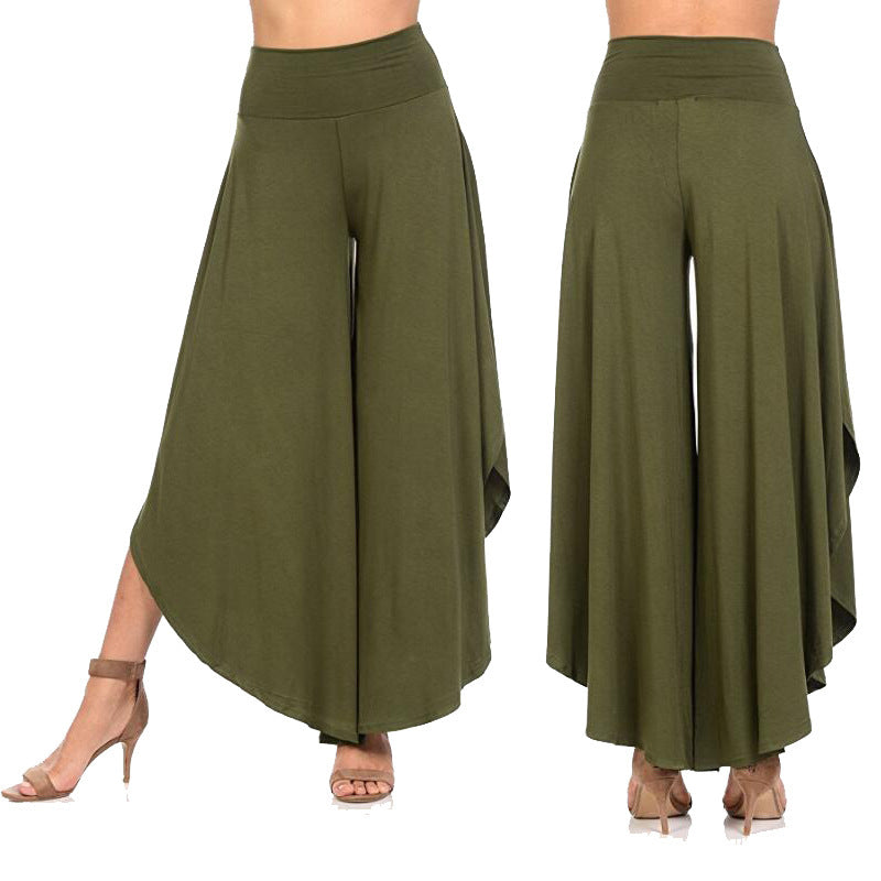 Pantalones acampanados grandes irregulares Pantalones anchos con swing grande Mujer