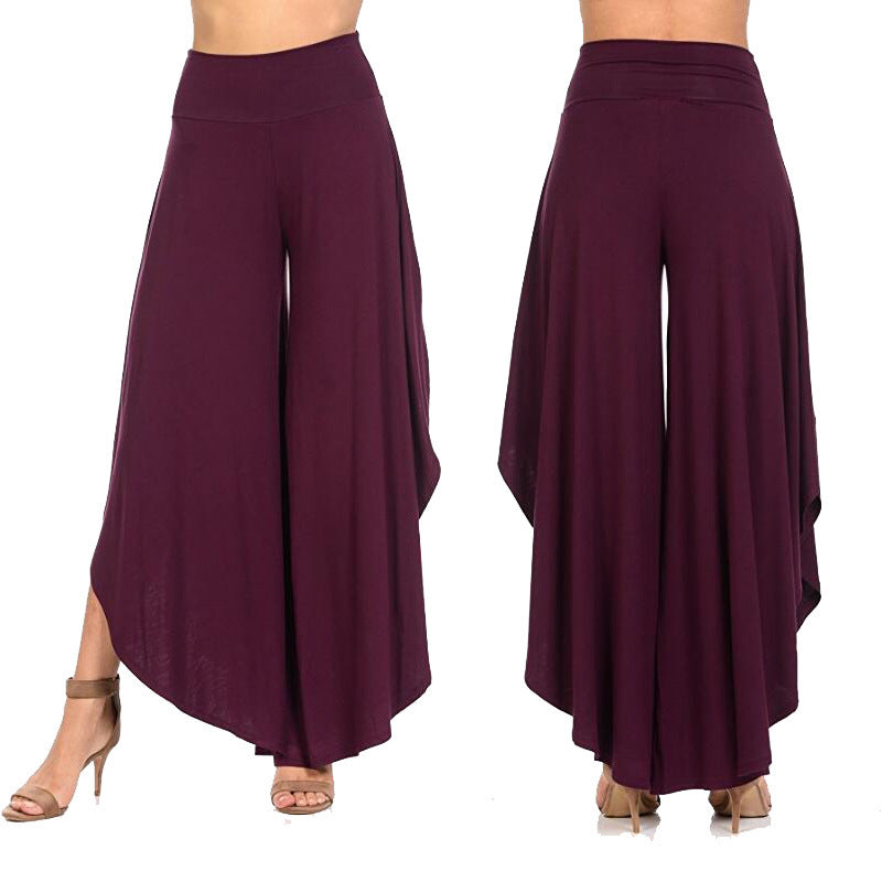 Pantalones acampanados grandes irregulares Pantalones anchos con swing grande Mujer