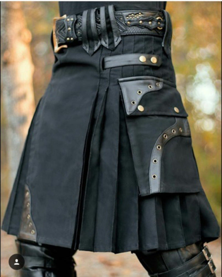 Middle Ages Retro Men's English Skirt Short Skirt