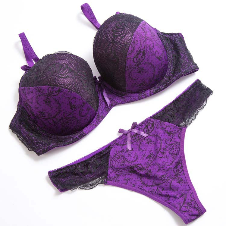 Lace Color Matching Plus Size Underwear Set