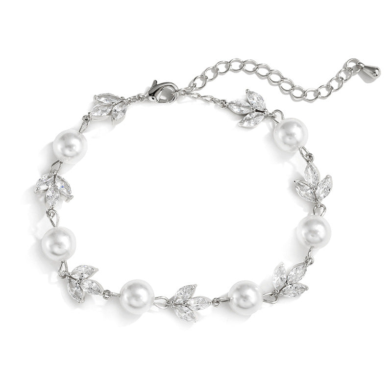 Simple Personality Zircon Imitation Pearl Bracelet