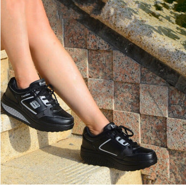 Casual Women's Platform Leather Wedge Sneakers