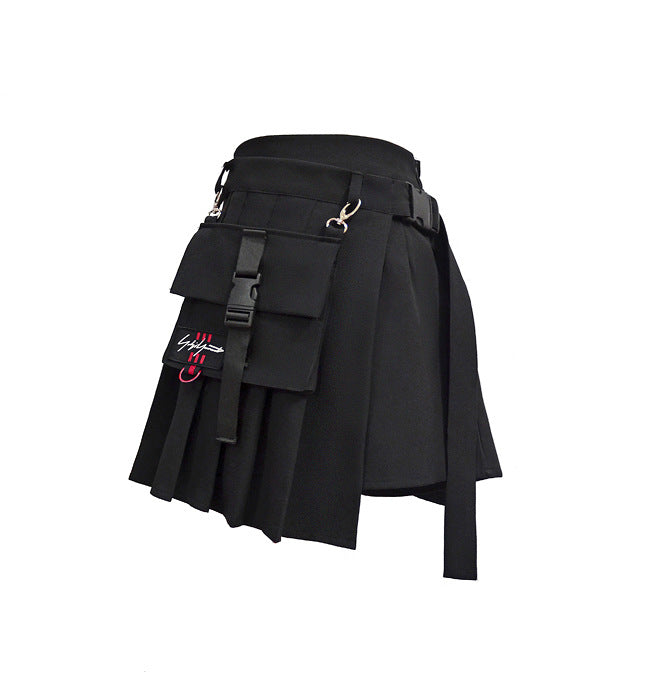 Irregular pleated short skirt hakama