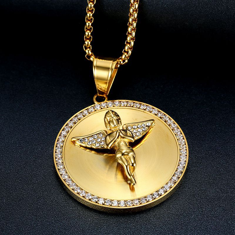 HIPHOP Zircon Angel Necklace