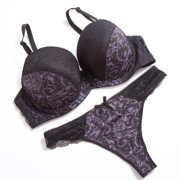 Lace Color Matching Plus Size Underwear Set