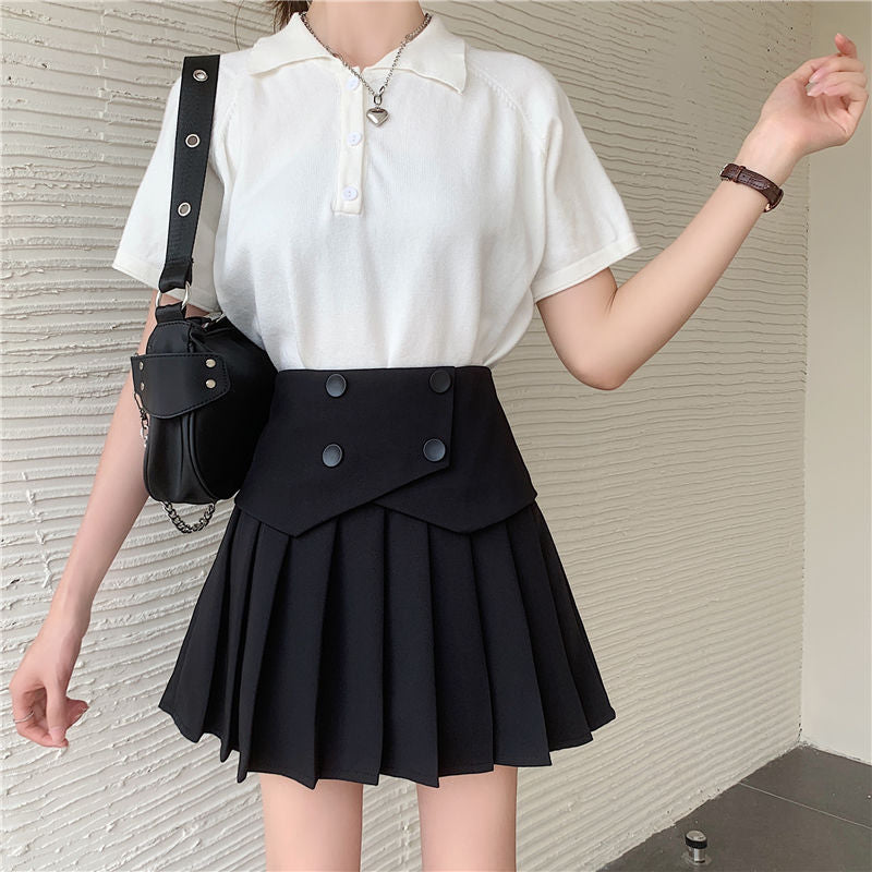 Women's New High-waisted Slim-proof Pleated Skirt