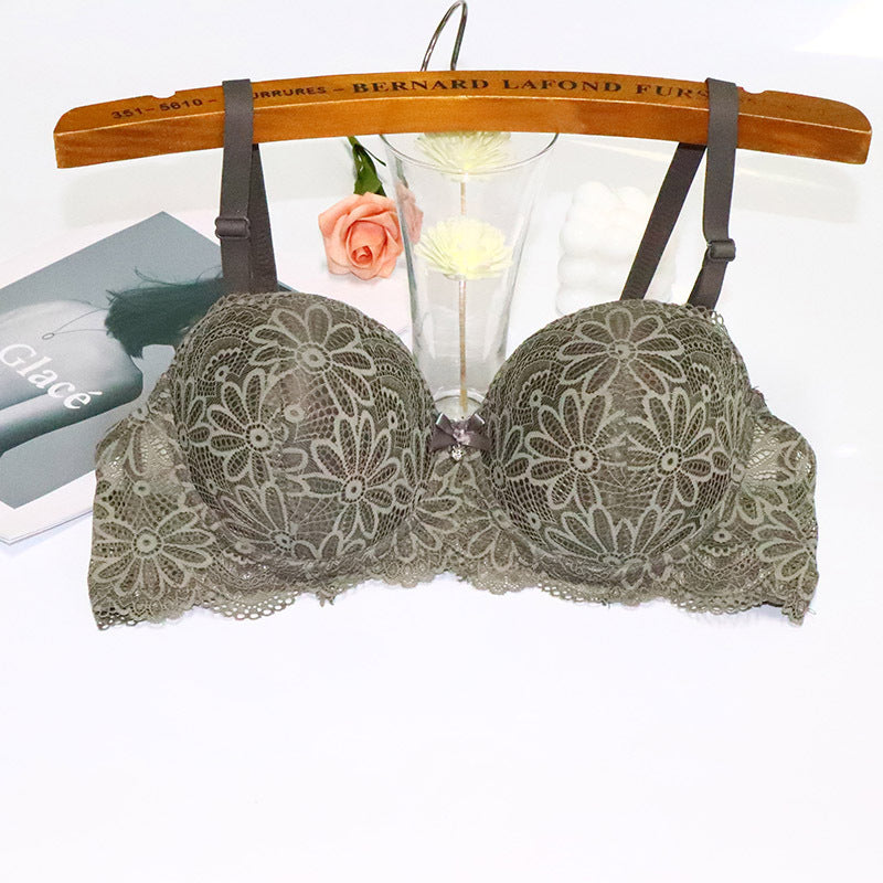 Half Cup Lace Bra Steel Ring Push Up Prevent Accessory Breast Plus Size Underwear