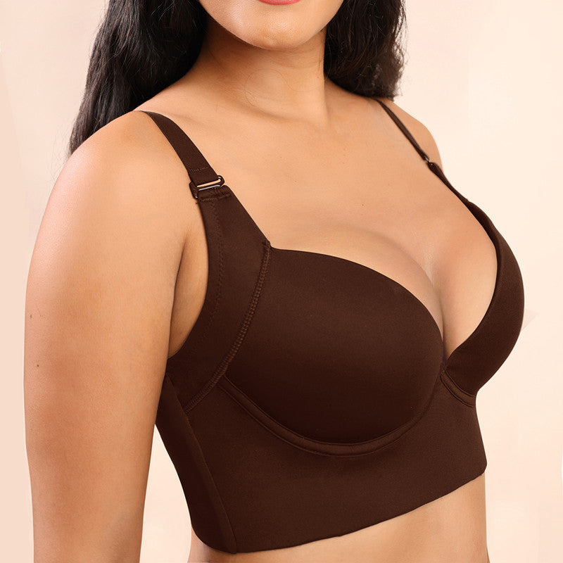 Large Size Glossy Surface Without A Scratch Push Up Breast Holding Anti-sagging Bra With Steel Ring