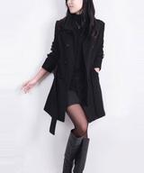 Slim woolen coat plus size women's clothing