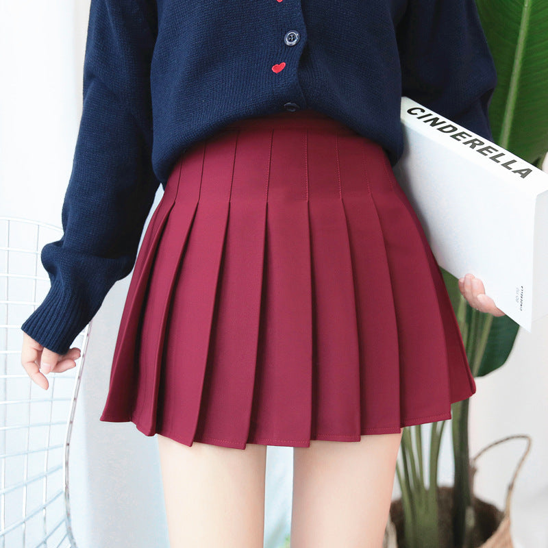 Female Autumn And Winter Student High-waisted A-line Pleated Skirt