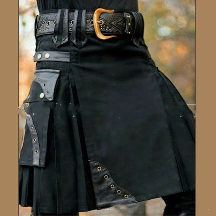 Middle Ages Retro Men's English Skirt Short Skirt