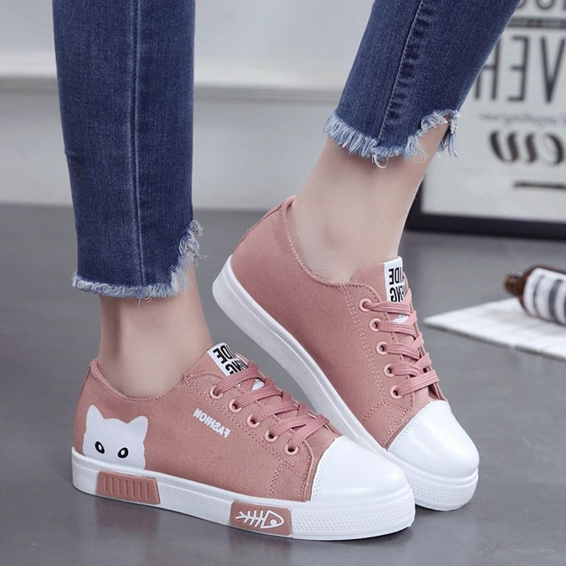 Cat fish canvas shoes