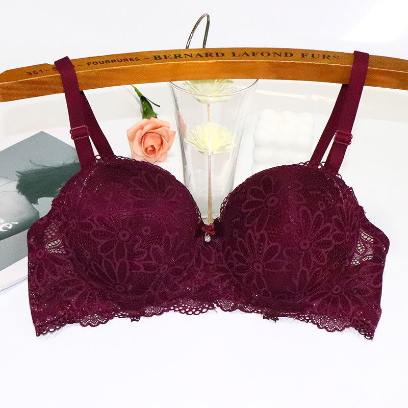 Half Cup Lace Bra Steel Ring Push Up Prevent Accessory Breast Plus Size Underwear