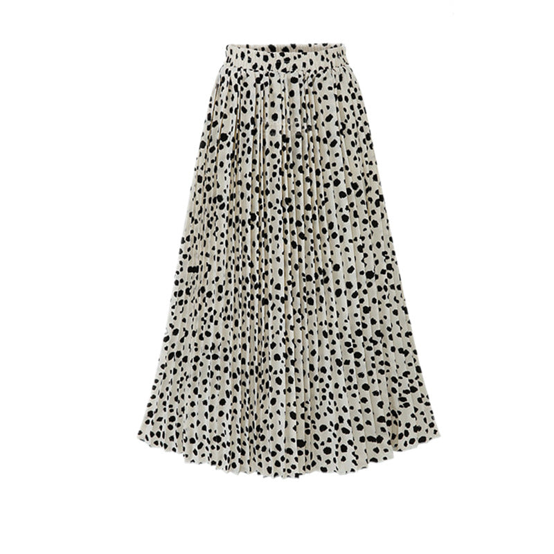 Chiffon polka dot fold skirt