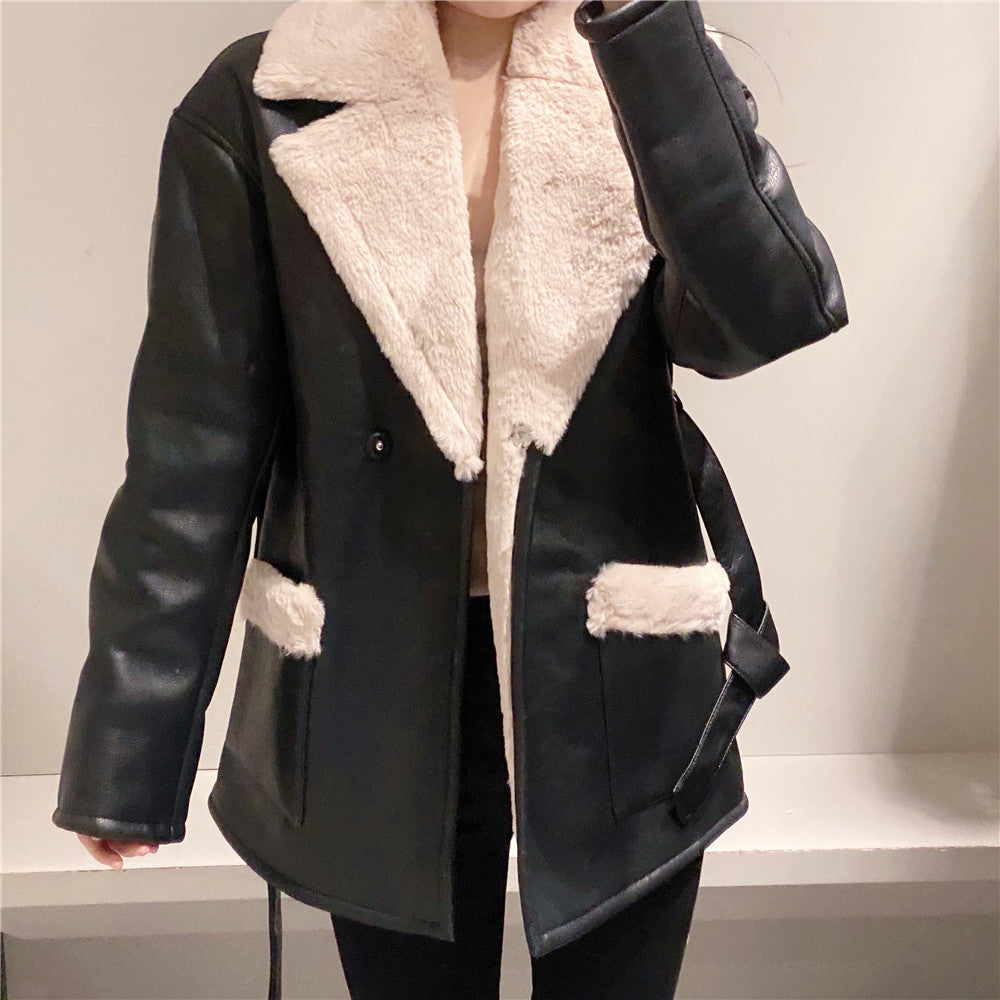 Autumn And Winter All-match Fur Loose Coat Women