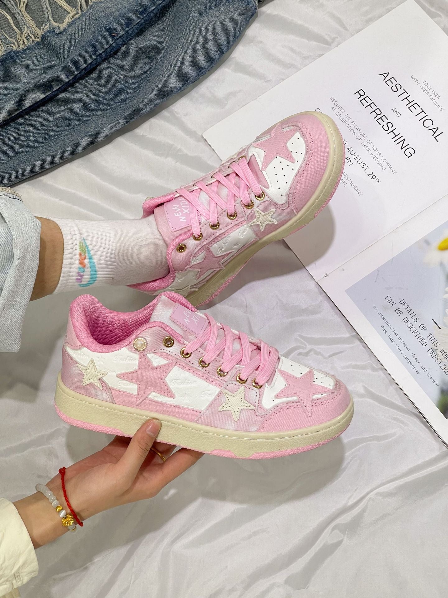 Fashionable All-match Star Flat Sneakers For Women