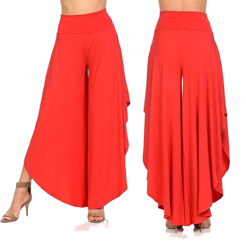 Pantalones acampanados grandes irregulares Pantalones anchos con swing grande Mujer