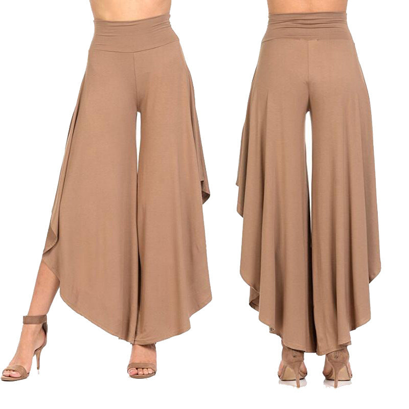 Pantalones acampanados grandes irregulares Pantalones anchos con swing grande Mujer